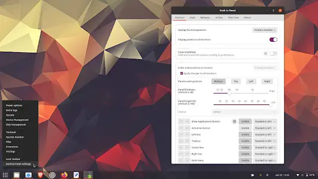 Dash to Panel GNOME 40 and settings