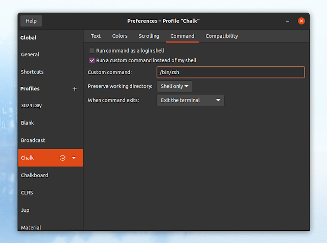 change shell gnome terminal change shell gnome terminal