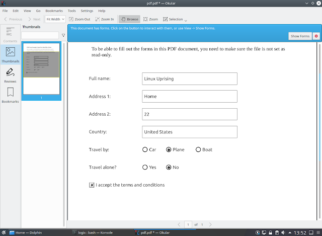 Fill PDF forms Linux Okular Fill PDF forms Linux Okular