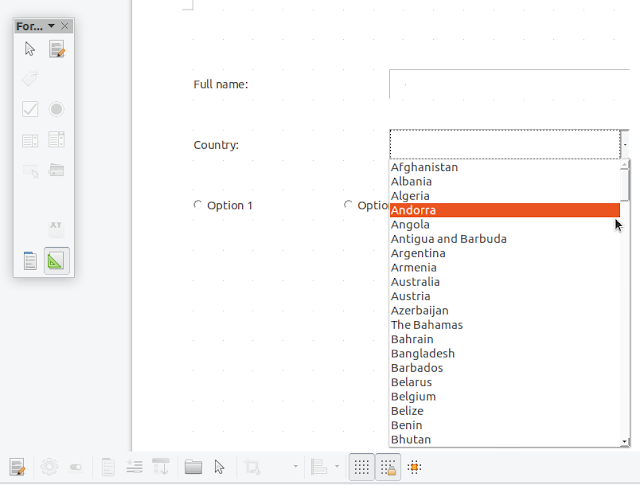 LibreOffice drop-down LibreOffice drop-down