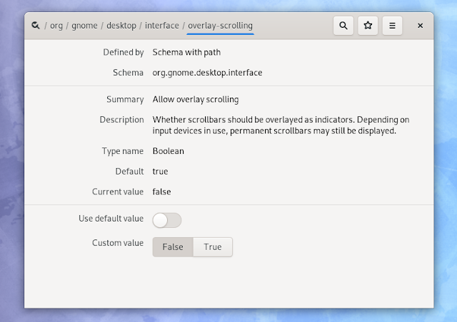 Gnome 3.34 Dconf Editor overlay scrollbars settings Gnome 3.34 Dconf Editor overlay scrollbars settings